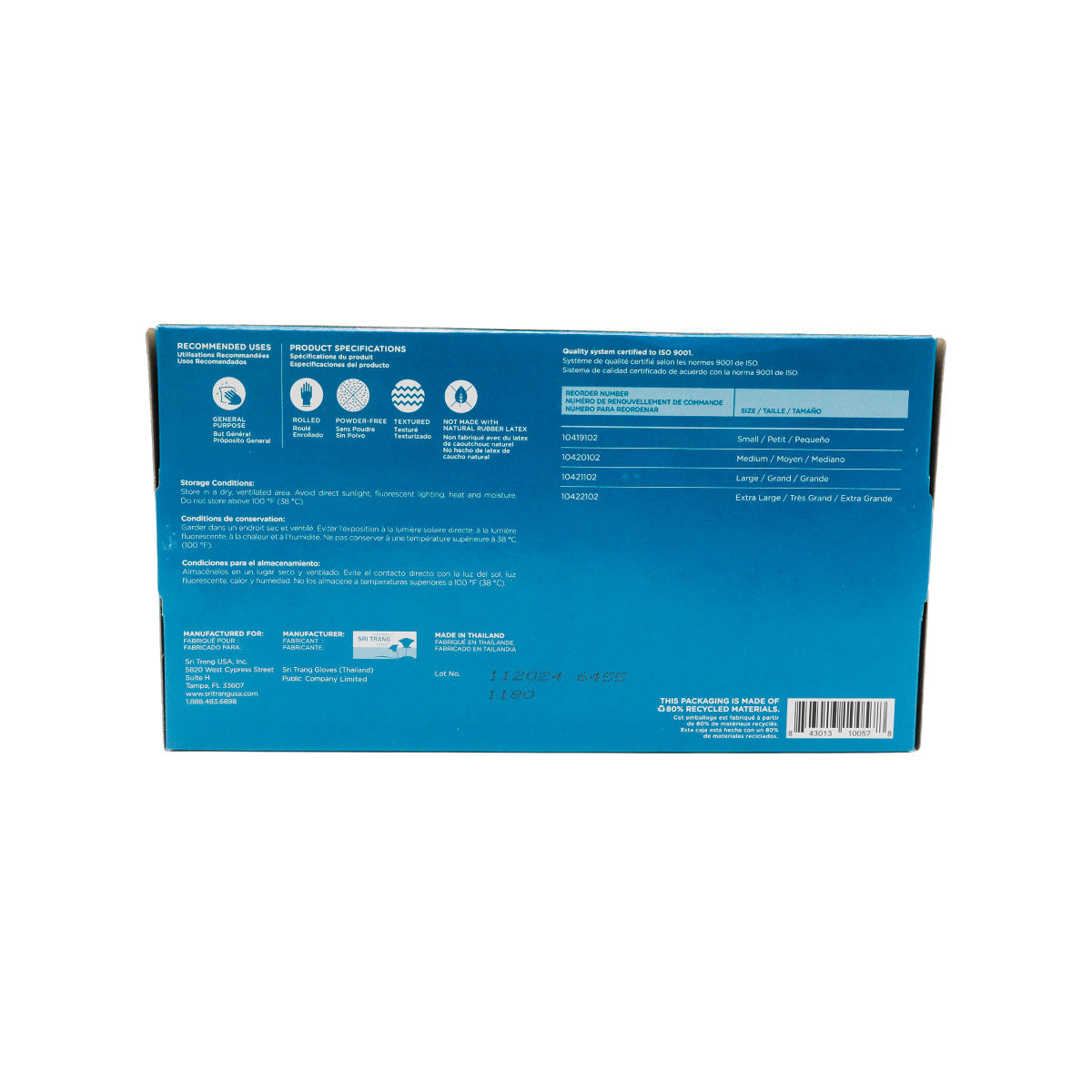 Nitrile Gloves, Large, 100/Box