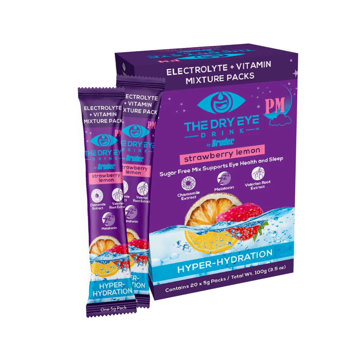 Dry Eye Drink™ PM – Nighttime Hydration + Sleep Support for Dry Eyes (20 Packets)