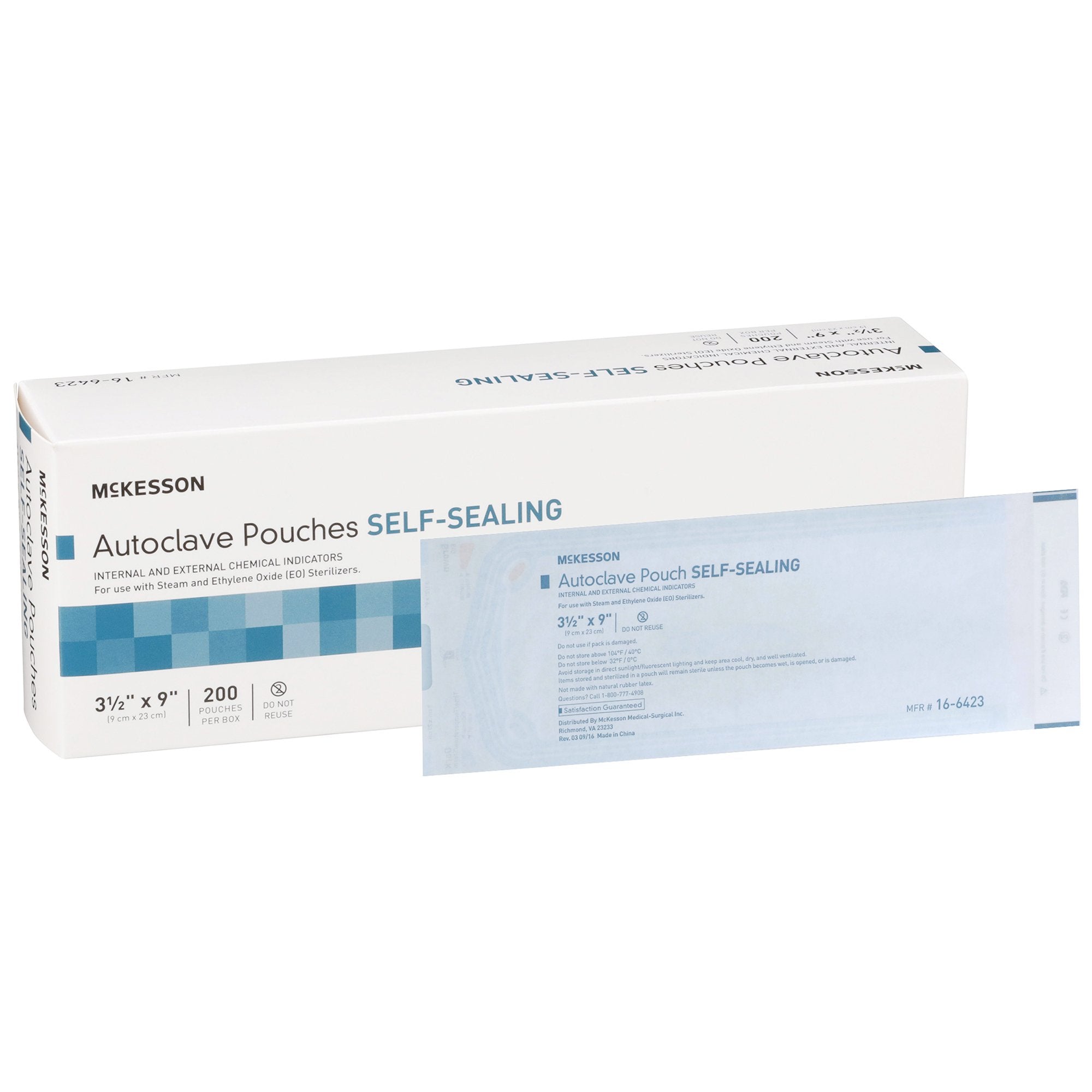 Sterilization Pouches, Ethylene Oxide (EO) | 3-1/2"x9" | McKesson