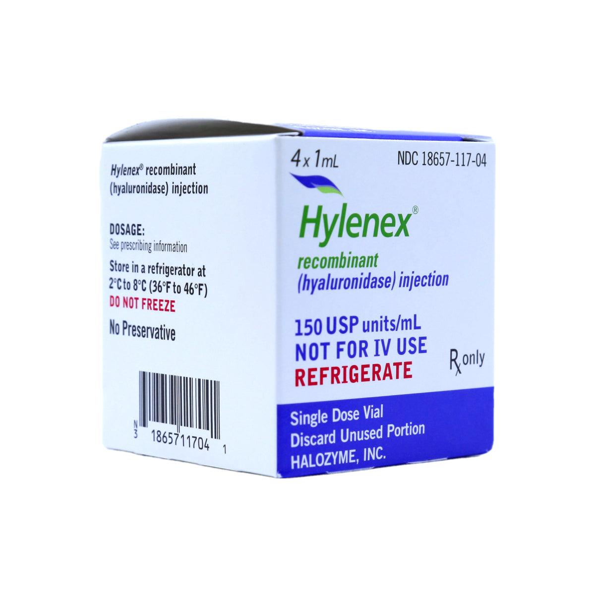 Hyaluronidase Injection, 150 USP U/mL, 1mL Single-Dose Vial (4/Box)