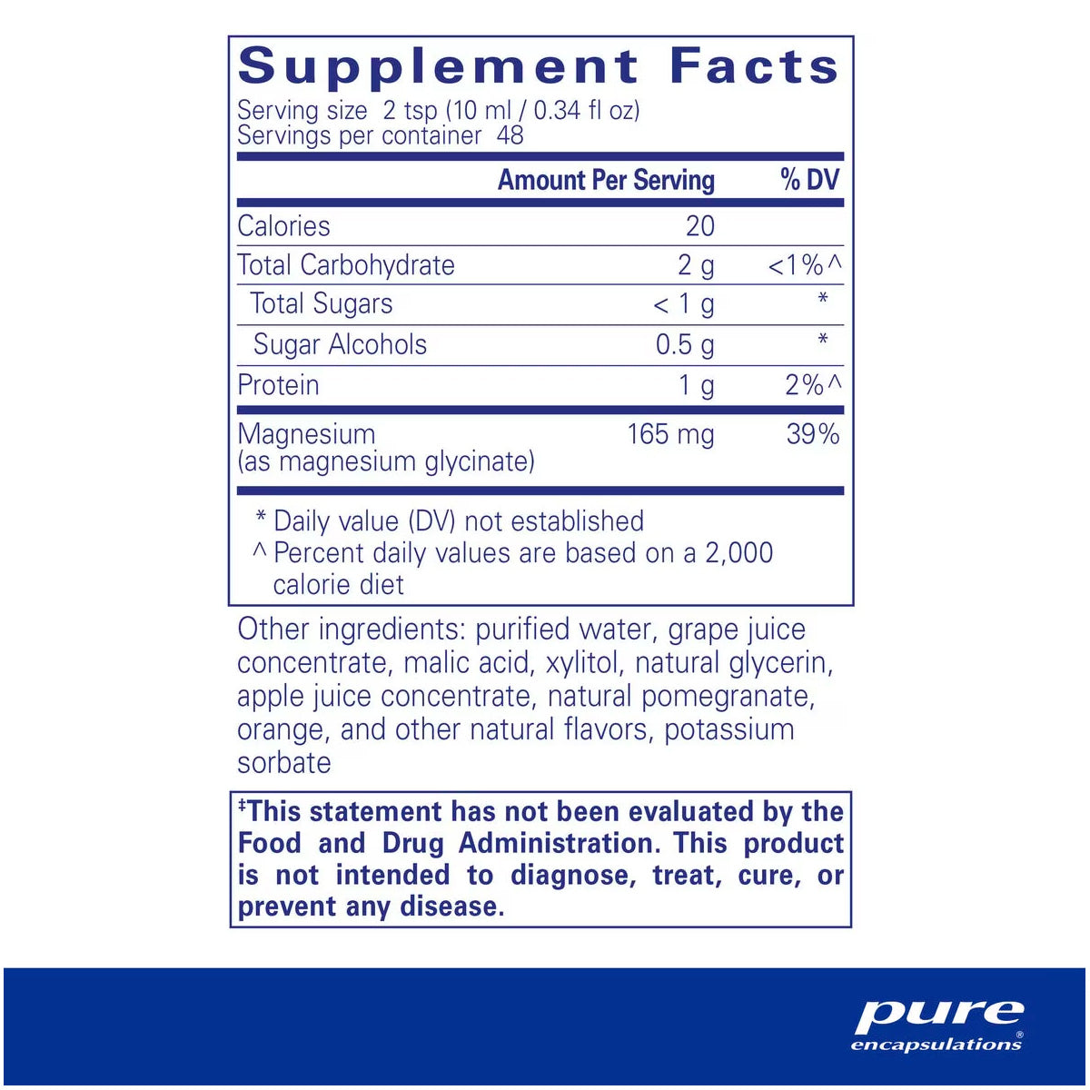 Pure Encapsulations Magnesium Glycinate liquid 480 ml