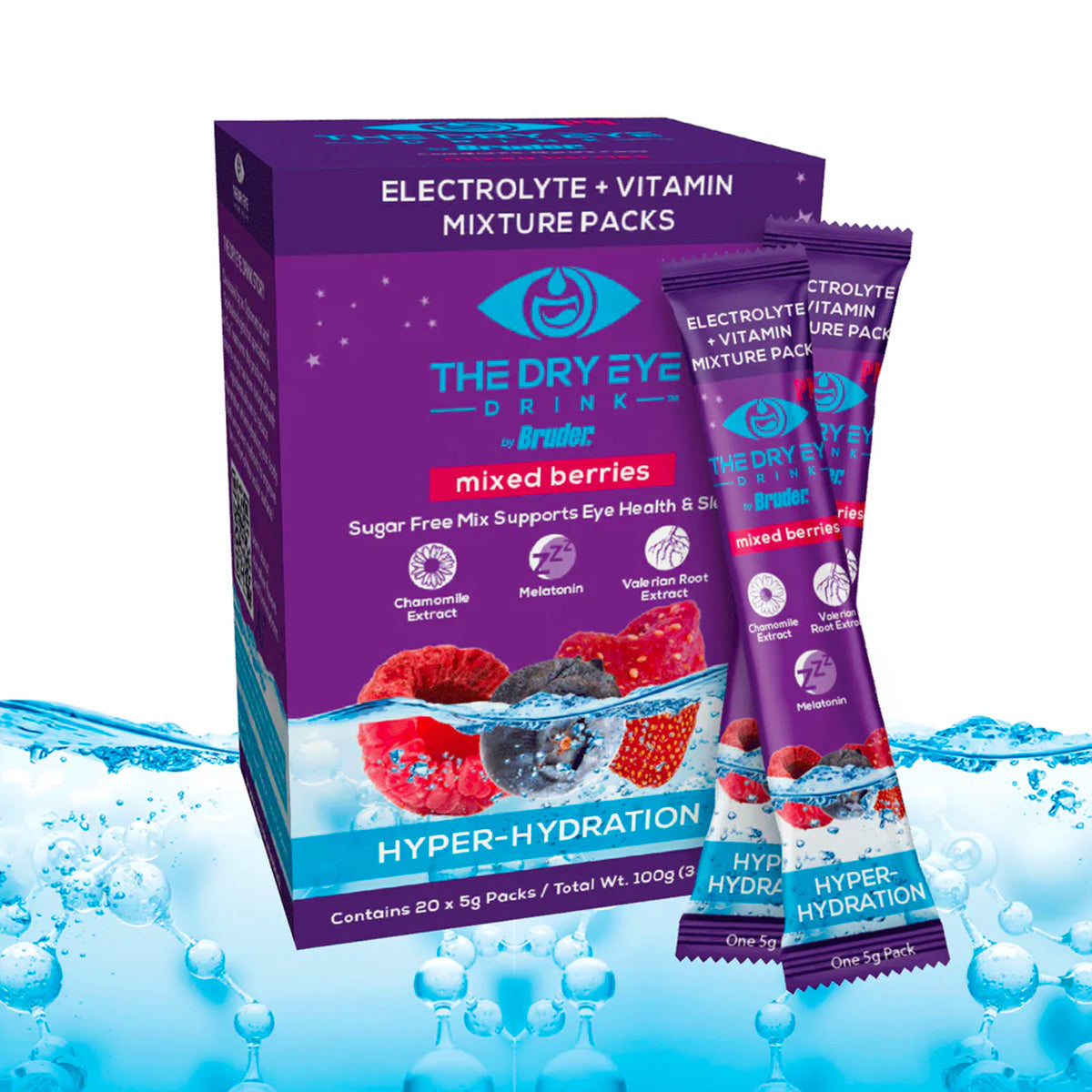 Dry Eye Drink™ PM – Nighttime Hydration + Sleep Support for Dry Eyes (20 Packets)