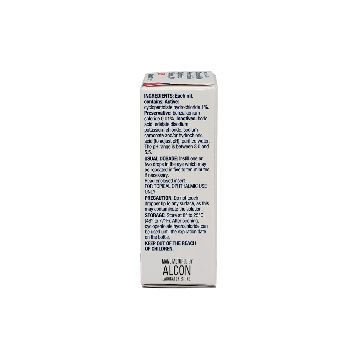 Cyclopentolate Hydrochloride Ophthalmic Solution, USP 1% , 15mL - Sandoz
