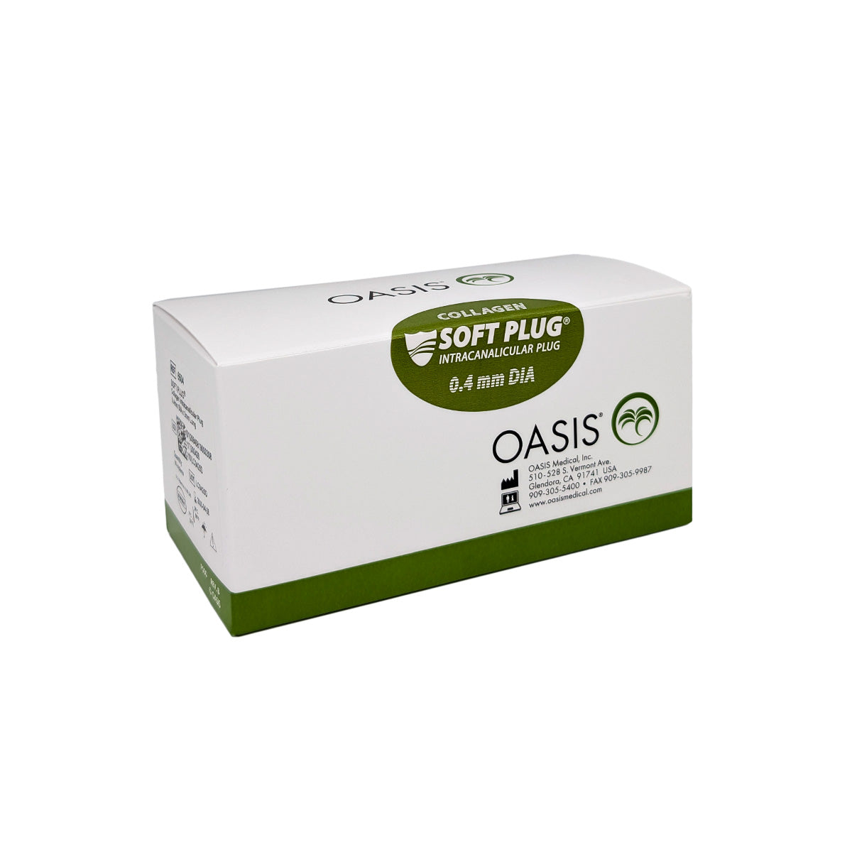OASIS Medical SOFT PLUG® Collagen Intracanalicular Plug 0.4mm DIA