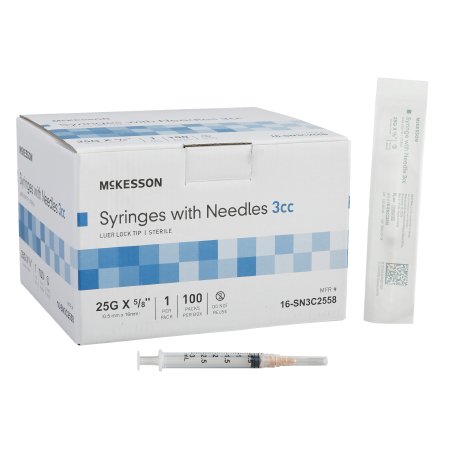 Syringe 3mL Luer Lock w/o safety 100/Box - McKesson