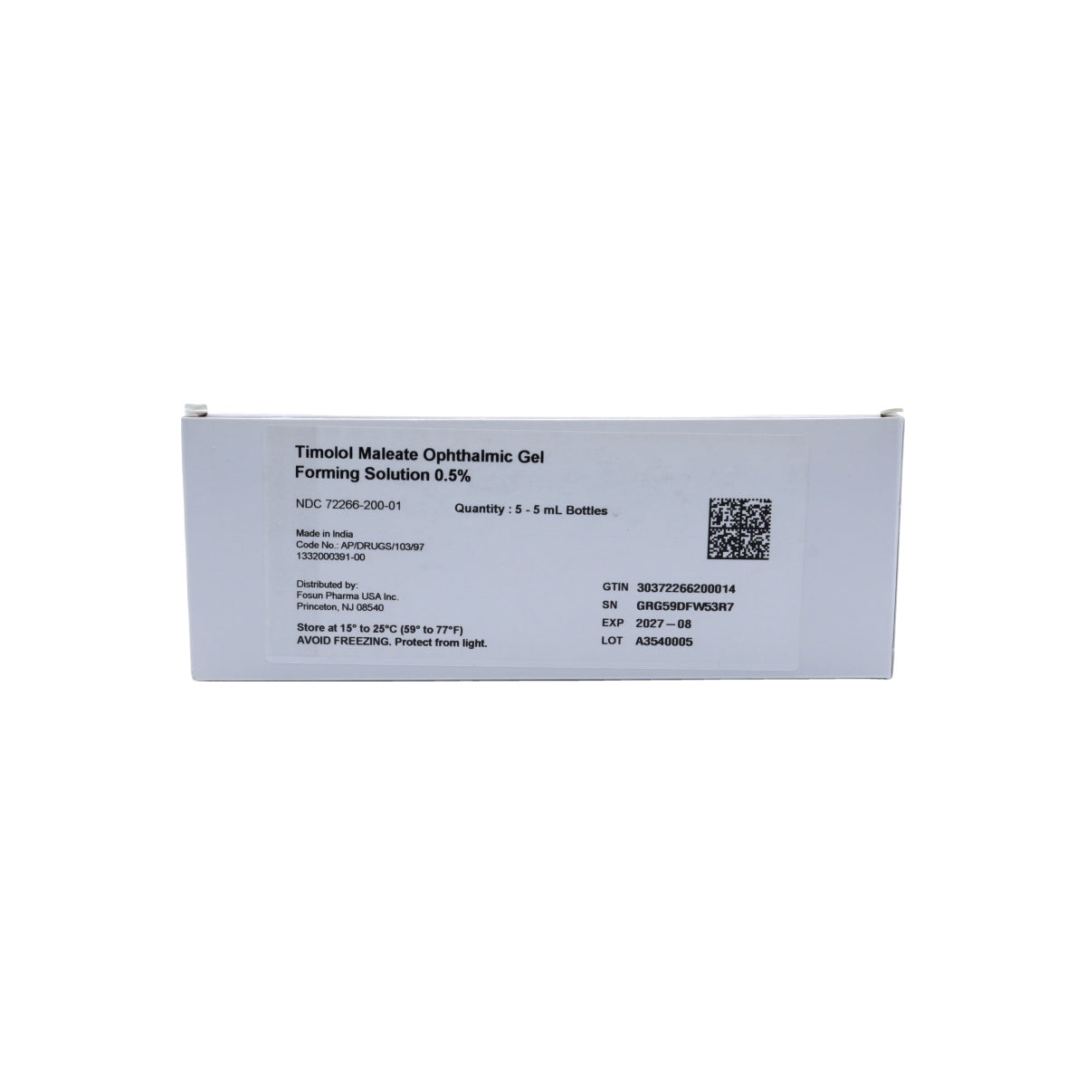 Timolol 0.5% Ophthalmic Gel Topical Ointment