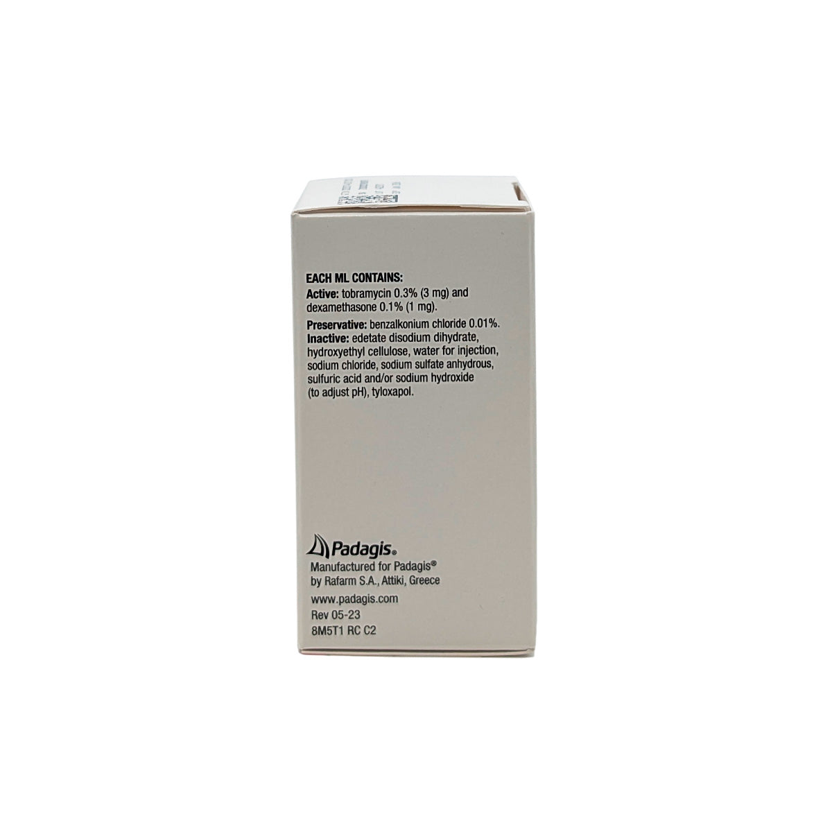 Tobramycin Dexamethasone [TOBRADEX] 0.3%/0.1% 2.5mL
