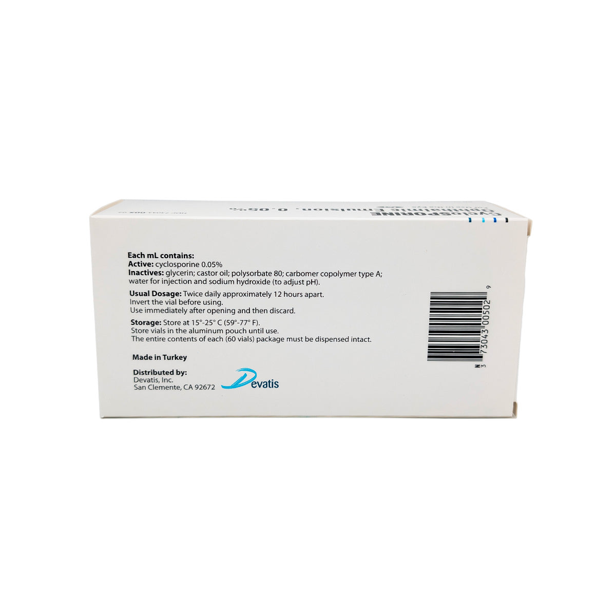 Cyclosporine 0.05% 60 x 0.4mL