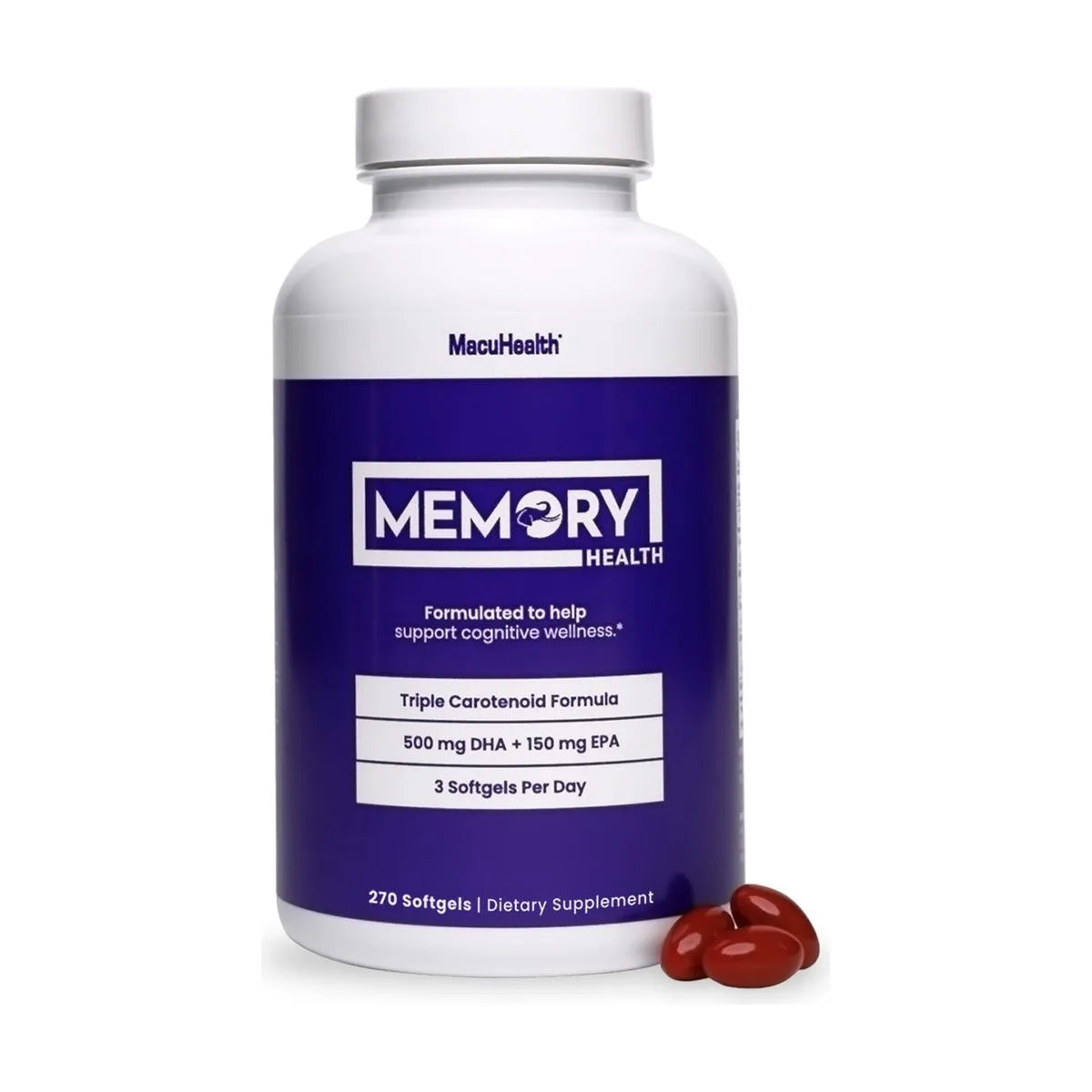 MacuHealth Memory Health Nutritional Supplement, 270 Softgels