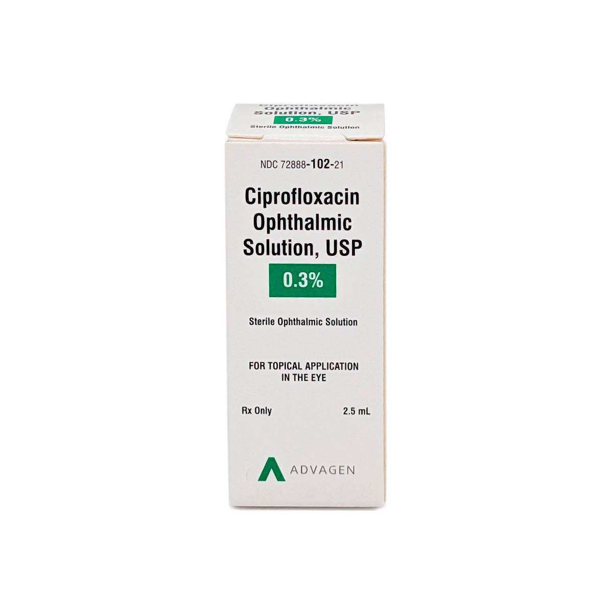 Ciprofloxacin Ophthalmic Solution 0.3%, 2.5mL- Advagen