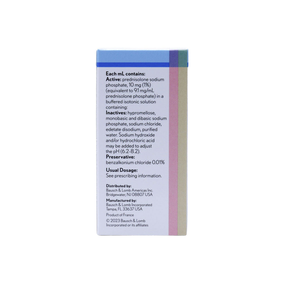 Prednisolone Sodium Phosphate 1% Ophthalmic Solution, 10 mL — Bausch & Lomb