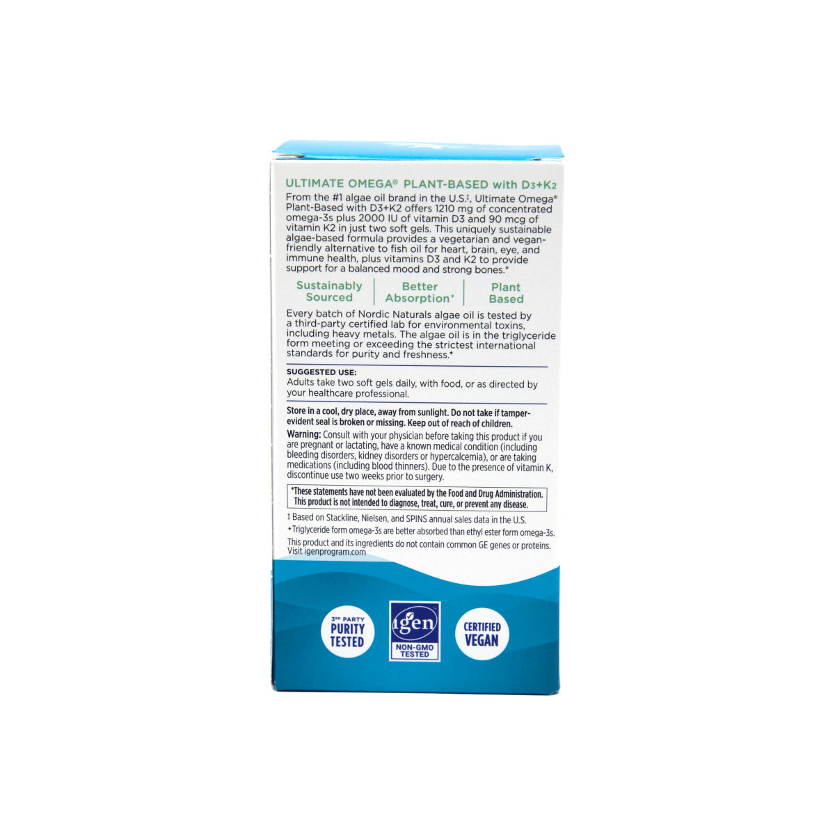 Nordic Naturals Ultimate Omega Plant-Based with D3+K2 (60ct)