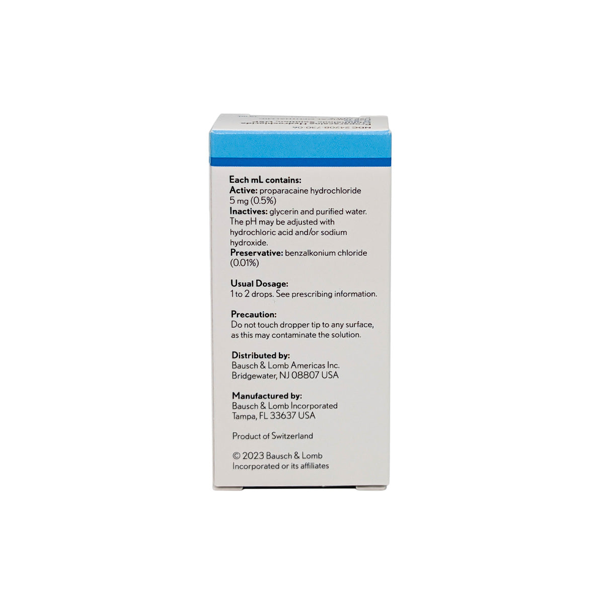Proparacaine 0.5%, 15mL Bausch + Lomb