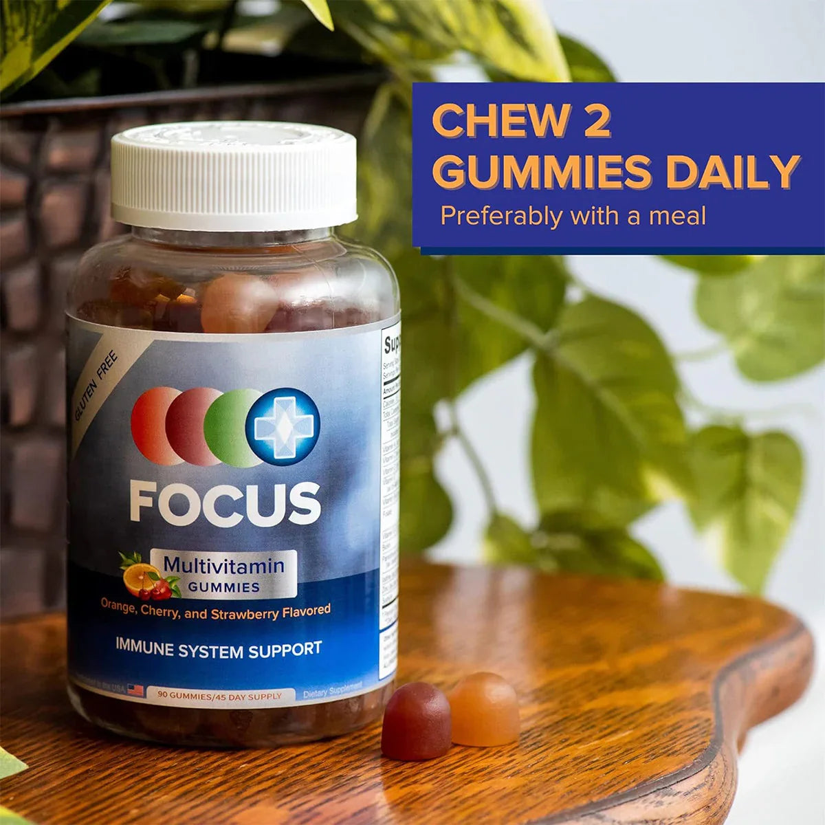 Focus Multivitamin Gummies to Support Overall Health Daily Vitamin (90 Ct)