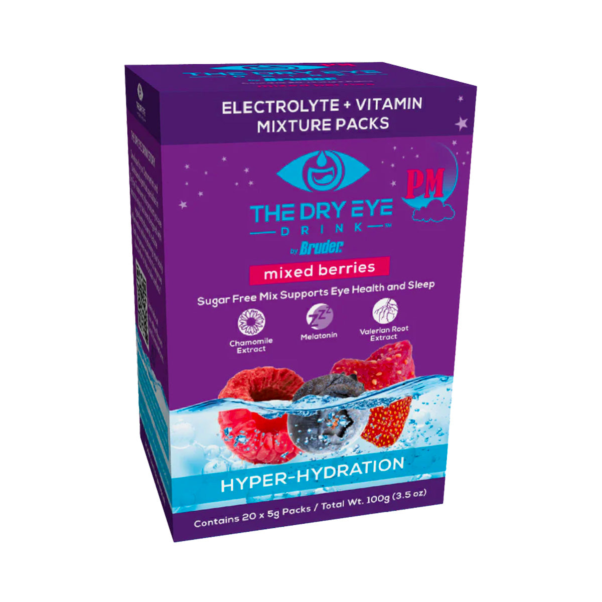 Dry Eye Drink™ PM – Nighttime Hydration + Sleep Support for Dry Eyes (20 Packets)