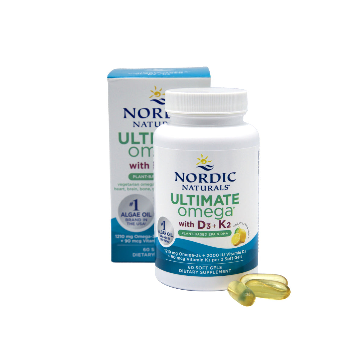 Nordic Naturals Ultimate Omega Plant-Based with D3+K2 (60ct)