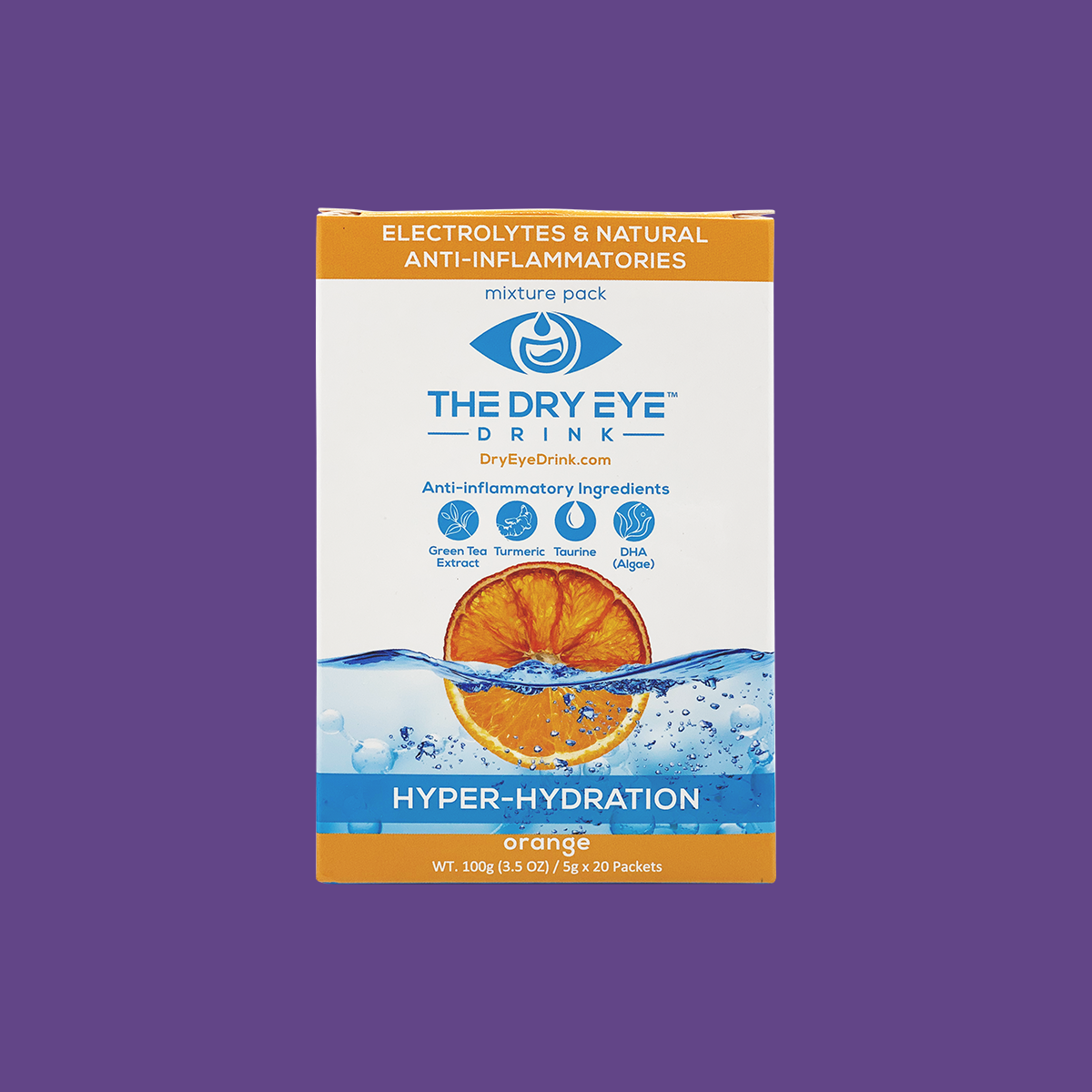 Dry Eye Drink Hyper Hydration Additive for Dry Eyes (20-pack) 4 Flavors