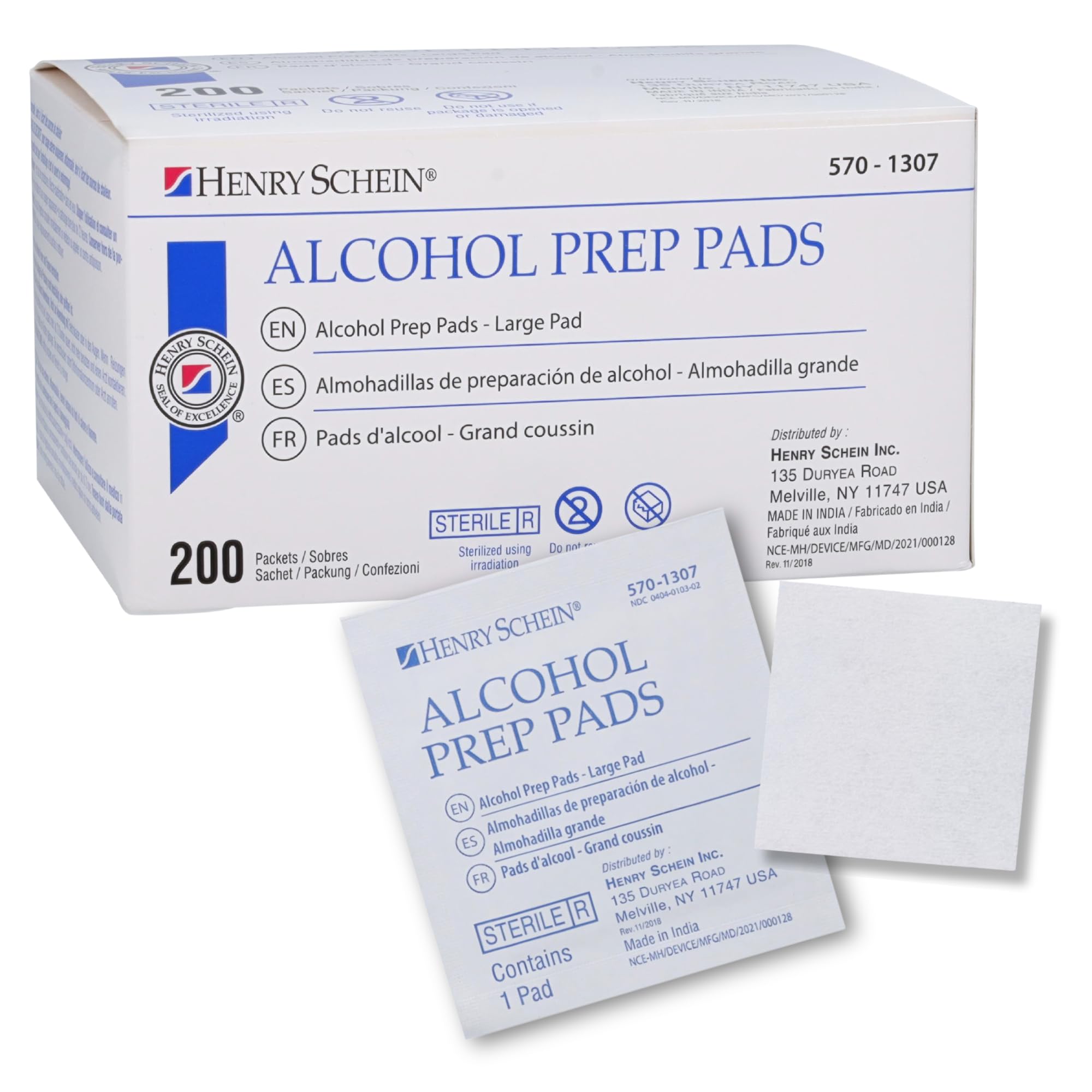 Alcohol Prep Pad, Sterile, Lrg 100/Box