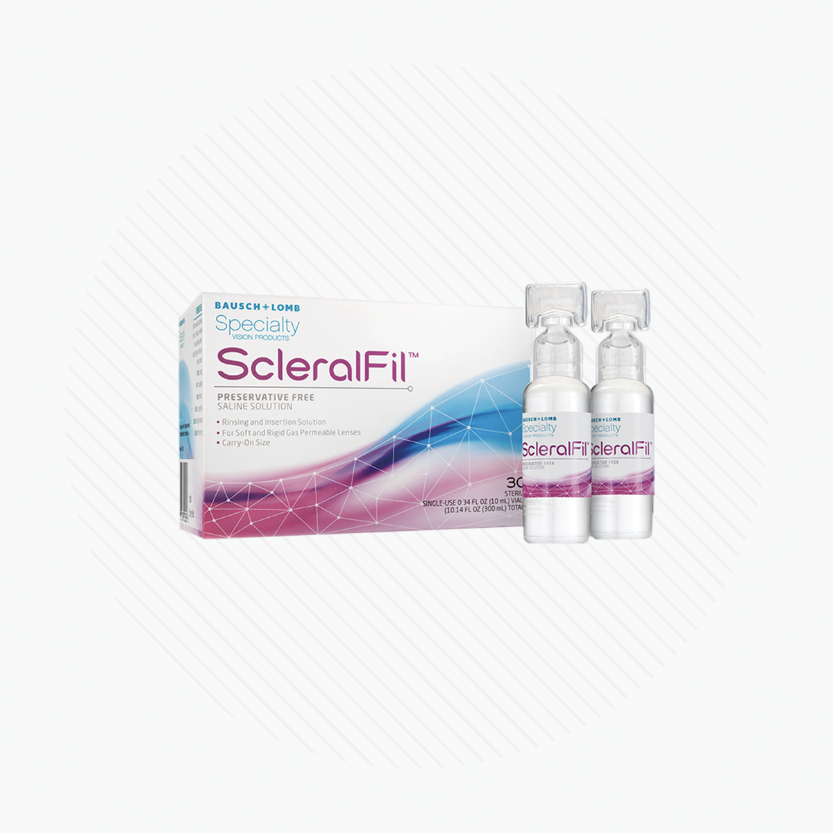 ScleralFil Preservative Free Saline Solution for Scleral, Soft, & Rigid Gas Permeable Lenses, Buffered Solution, Single-Use Vials, 0.34 Fl Oz (Pack of 30)