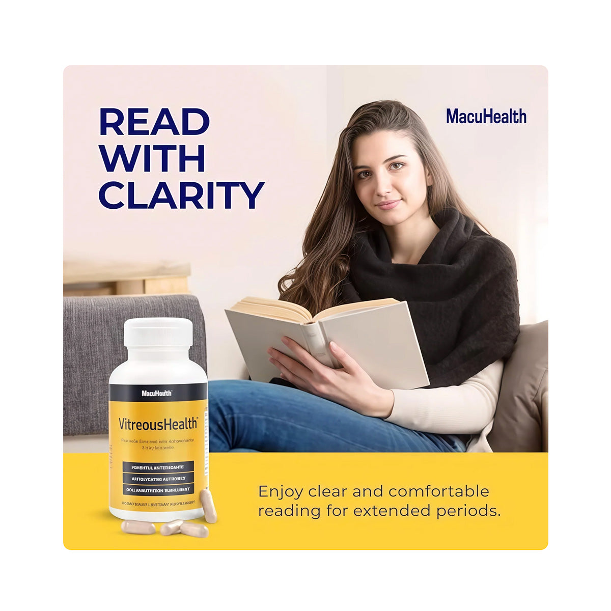 VitreousHealth by MacuHealth - Eye Floaters Formula (90ct - 90 day supply)