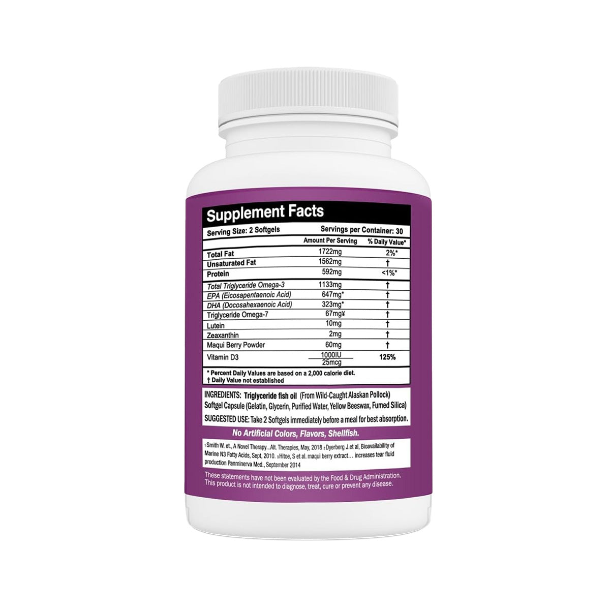 Solana Health Dry Eye Complete with Omega and Lutein (60ct Bottle)