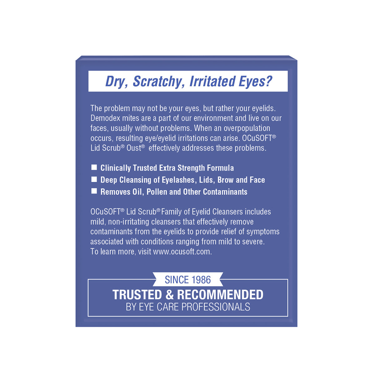 OCuSOFT Oust Demodex Cleanser Pre-Moistened Pads (30ct)