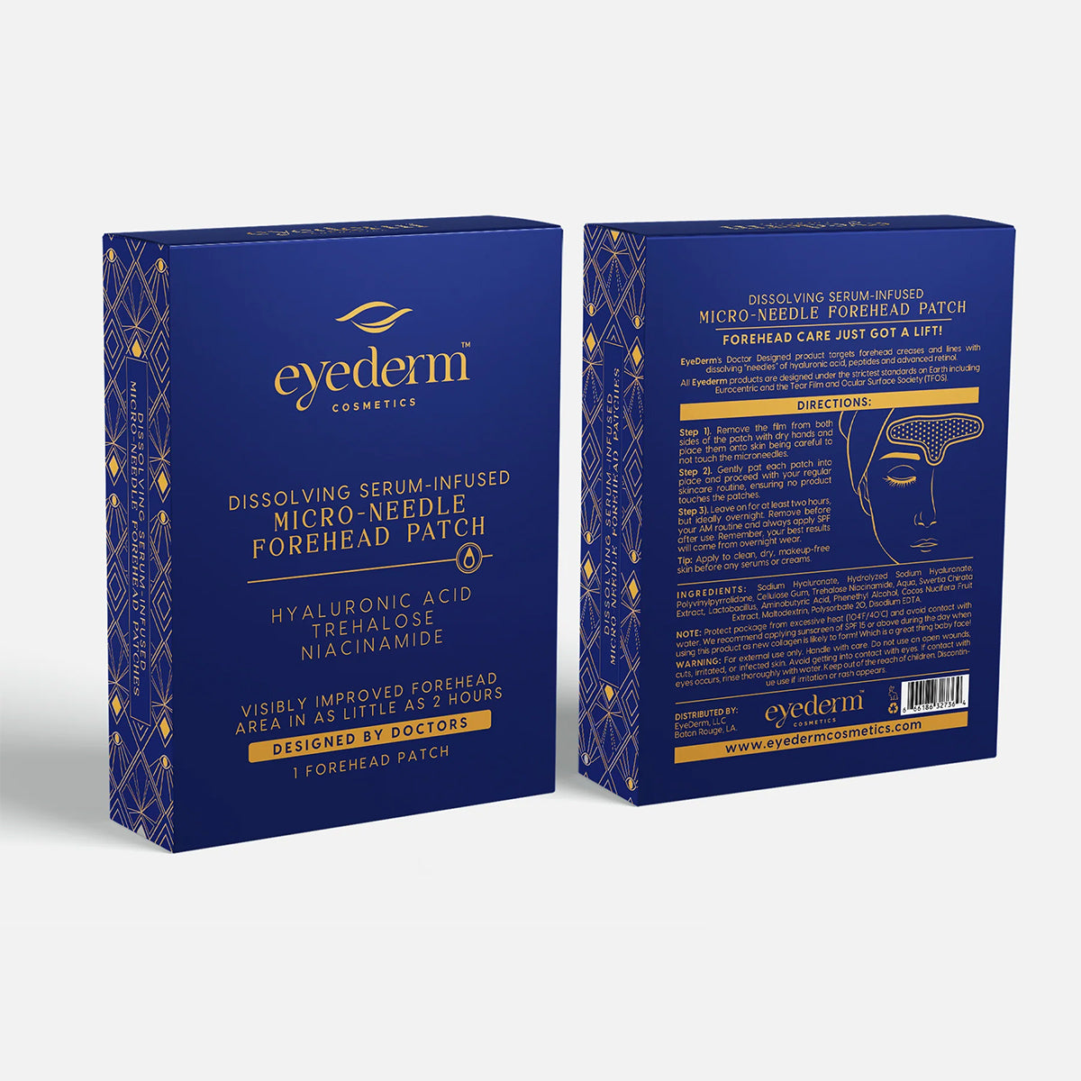 EyeDerm Micro-needle Forehead Patches to target fine lines, wrinkles, and skin texture (1ct) Single Use