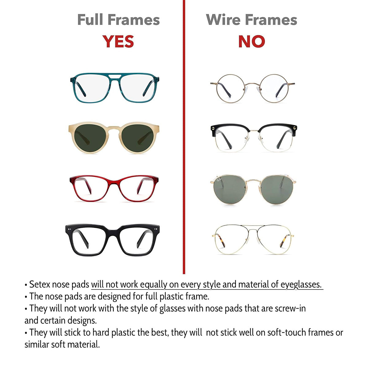 Setex Anti-Slip Kids Nosepads Ultra-Thin (0.6mm) Clear, 5 pairs