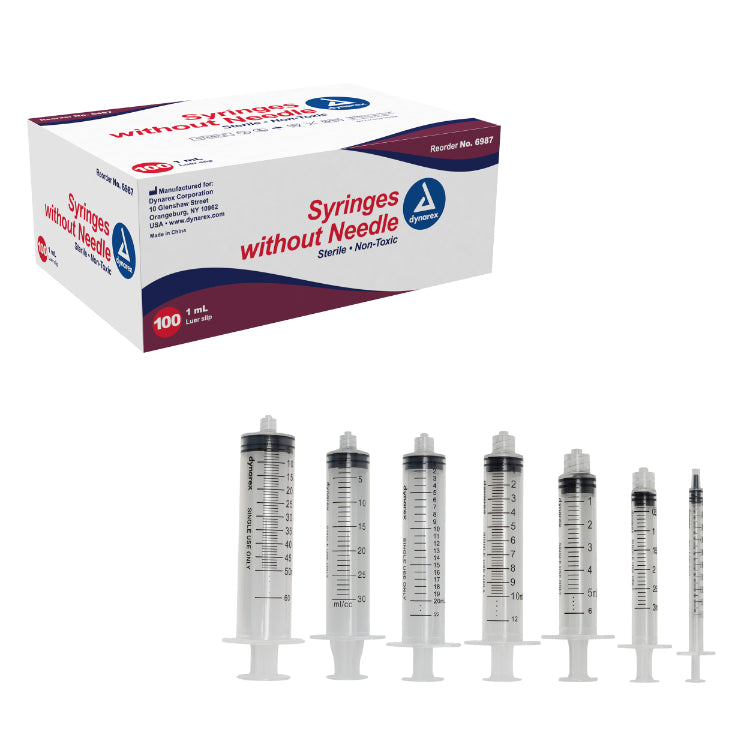 1cc  TB Syringe, luer slip 100/Box, Dynarex