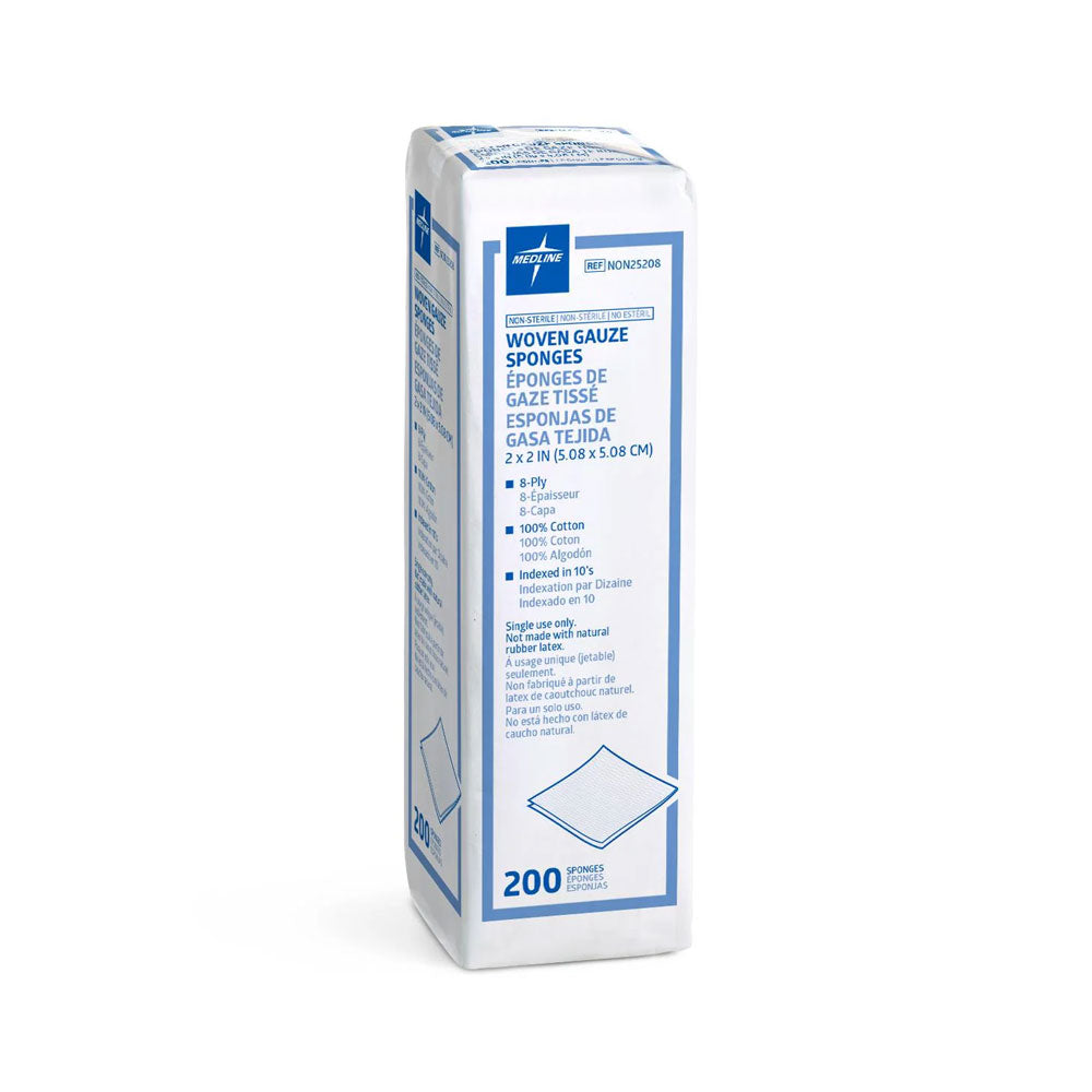 Gauze, 2 x 2, 8-ply, Non-Sterile, 200/Box