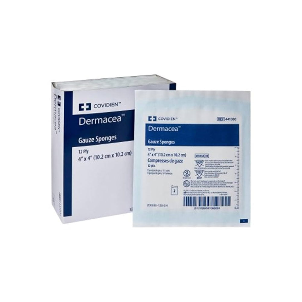 Gauze, 4 x 4, 12-ply, Sterile, 50/Box