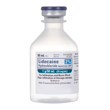 Lidocaine Injection 2%, 50mL MDV