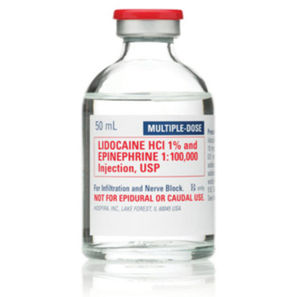 Lidocaine Injection 1% w/ Epinephrine, 50mL