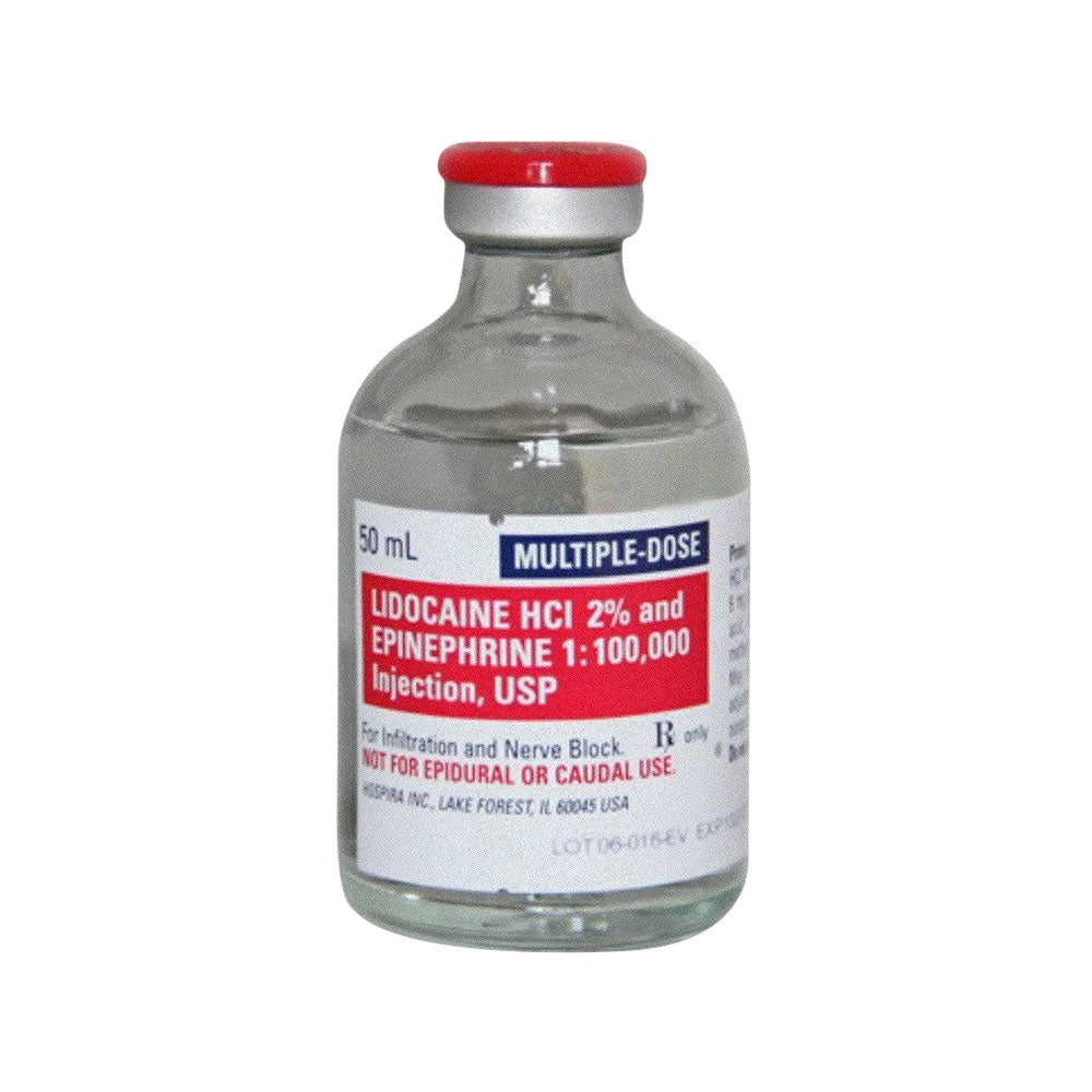 Lidocaine Injection 2% with Epinephrine, 50mL MDV