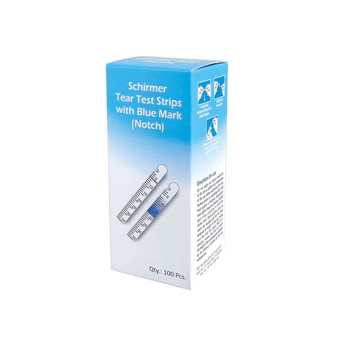 Schirmer Tear Test Strips, with Blue Mark, 100/Box