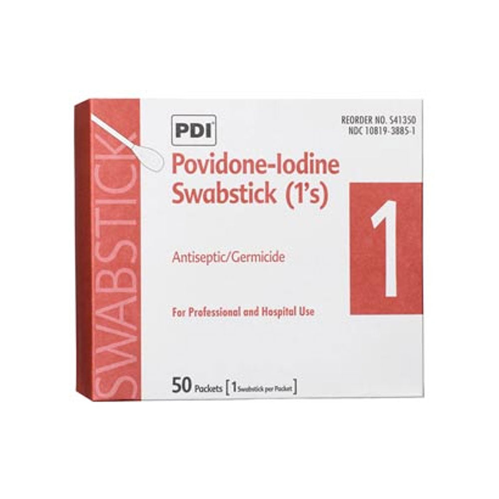 PVP Solution Swabsticks 1/Pack 50 Packs/Box