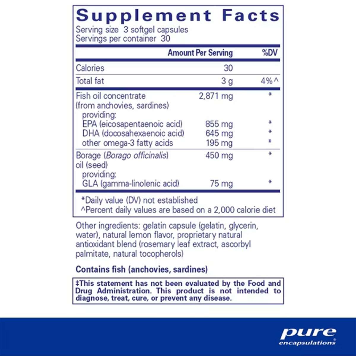 Pure Encapsulations VisionPro EPA/DHA/GLA Tear Support (90 ct - 1 Month)