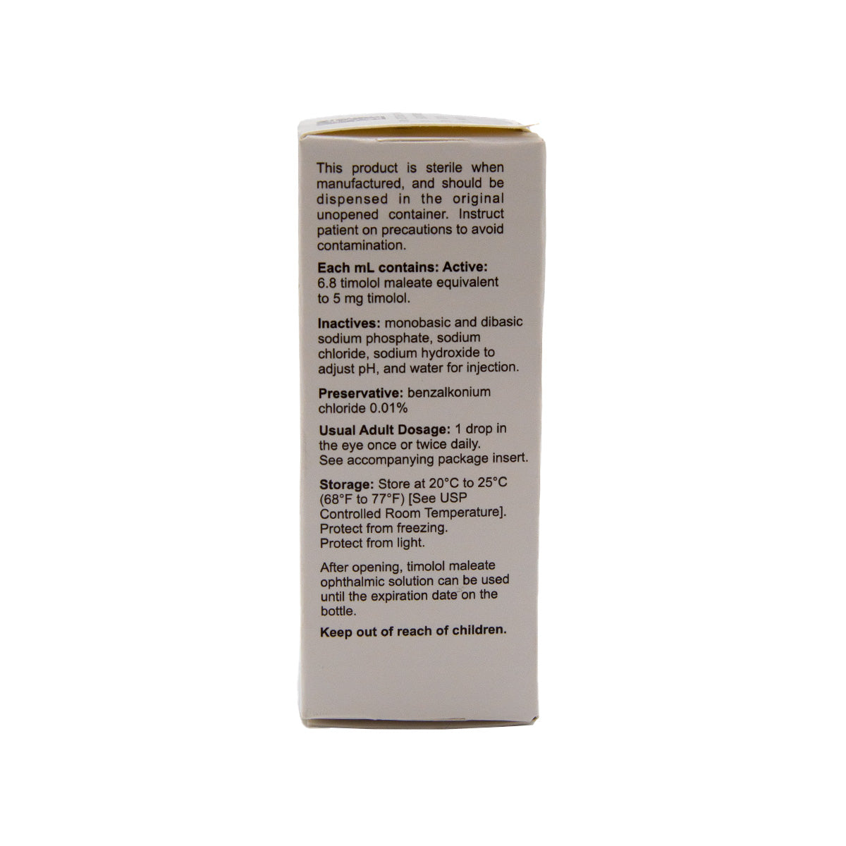 Timolol, 0.25% 5mL