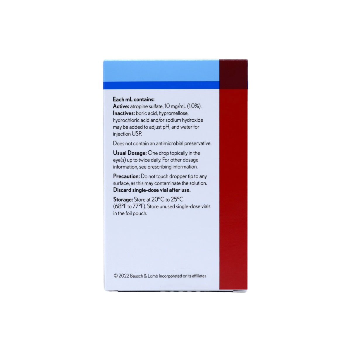 Atropine Sulfate USP 0.04% (0.4mg/1mL) 10x1mL