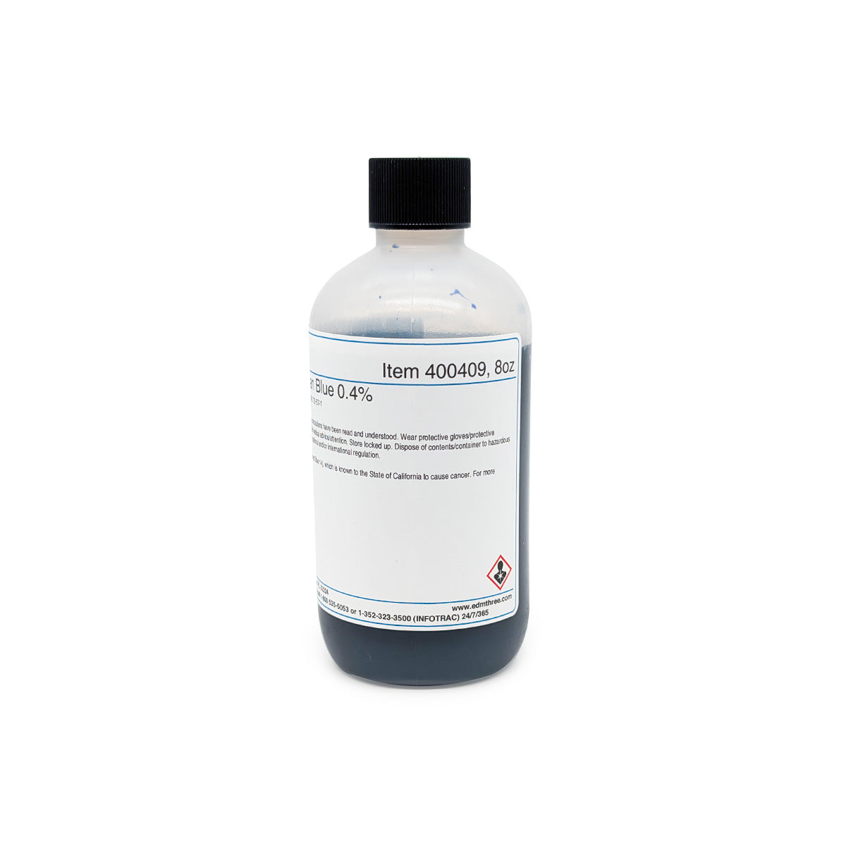Trypan Blue Stain - 0.4% - 8oz/Bt Dye, FOR LABORATORY AND RESEARCH USE ONLY