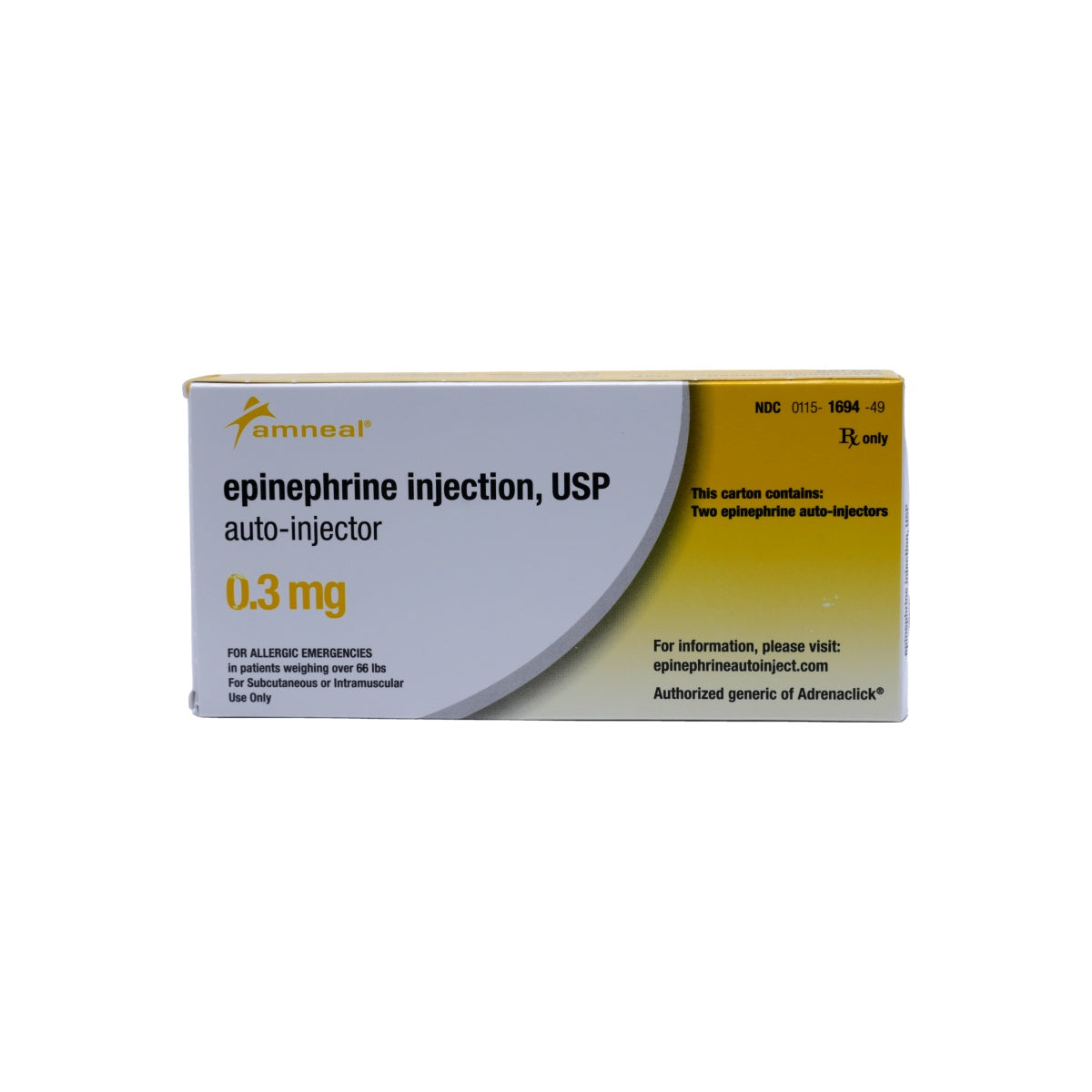 Epinephrine Auto-Injectors (Epi-Pen) 0.3mg 2/Pack