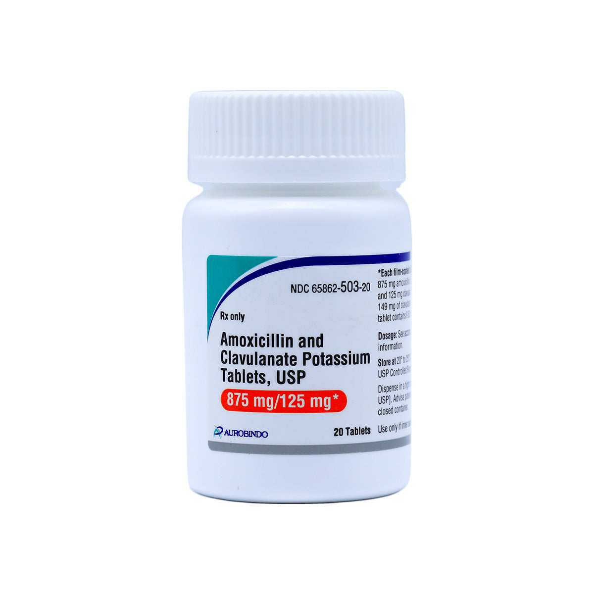 Amoxicillin / Clavulanate Potassium 875 mg / 125 mg Tablets, 20 count — Aurobindo Pharma Ltd.