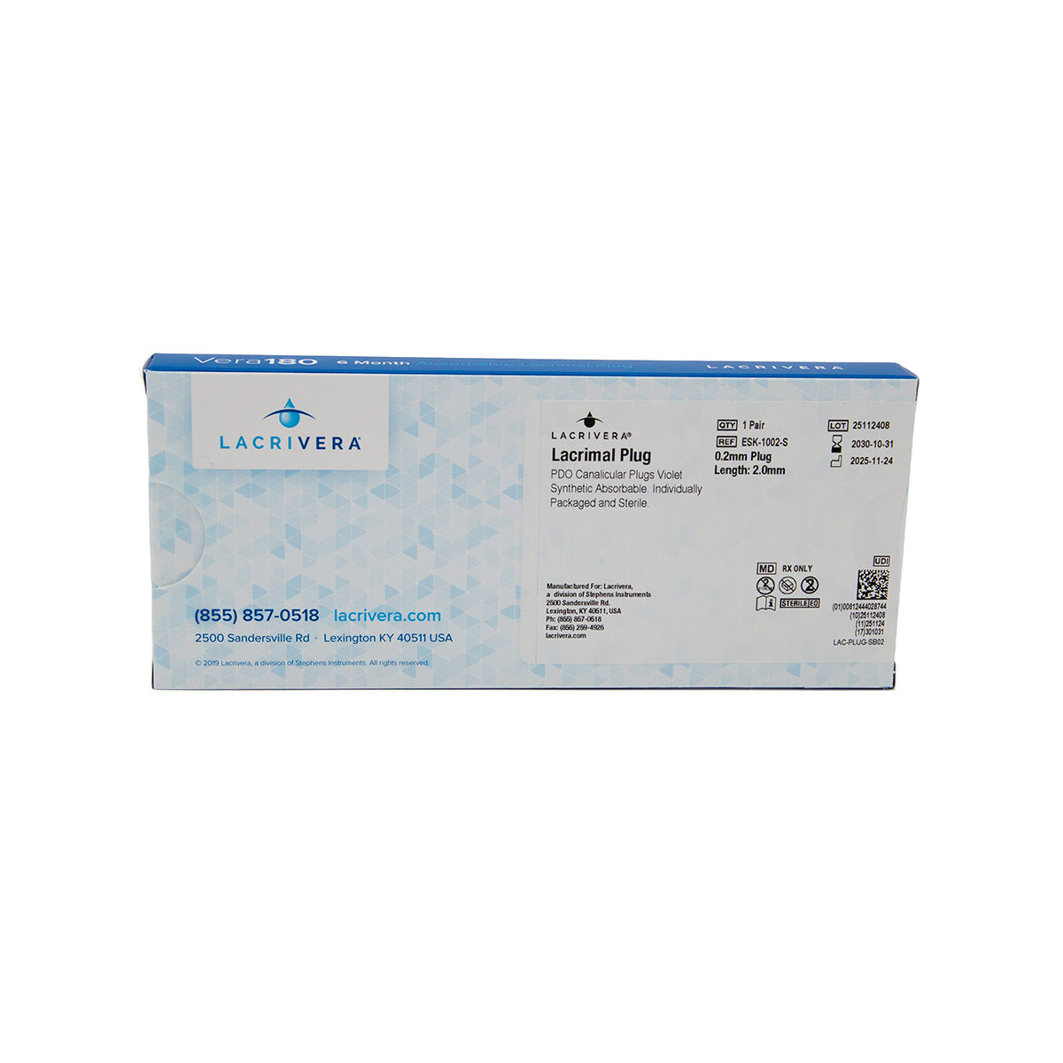 Lacrivera Vera180 Synthetic Absorbable Lacrimal 180 Day Plugs (Single Unit)