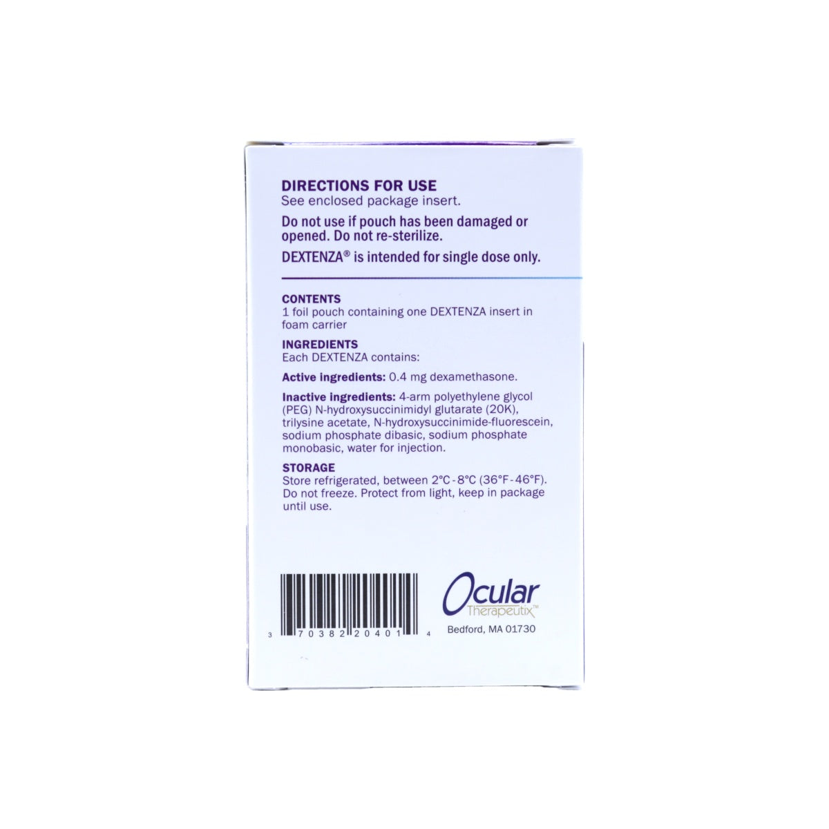 Dextenza Dexamethasone Intracanalicar Insert 0.4mg