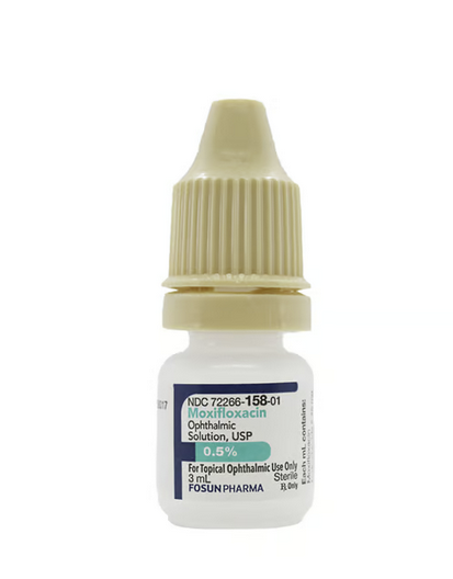 Moxifloxacin Ophthalmic Solution, 0.5%, 3mL - Fosun Optometric, Eye Care and Ophthalmic Supplies at Stag Medical.