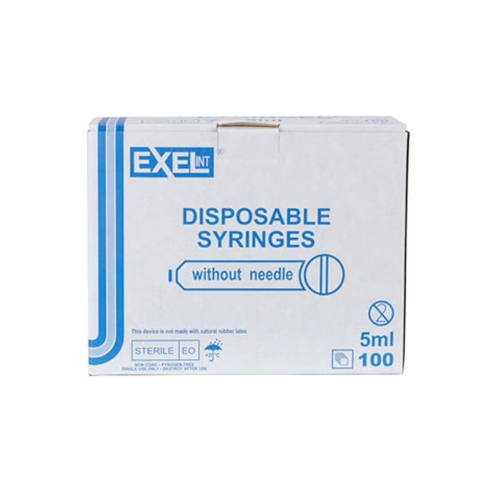 Syringes, 5cc- Luer Lock, 100/Box, Excel