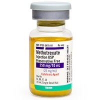 Methotrexate Sodium, Preservative Free 25 mg / mL Injection Single-Dose Vial 10 mL - Teva