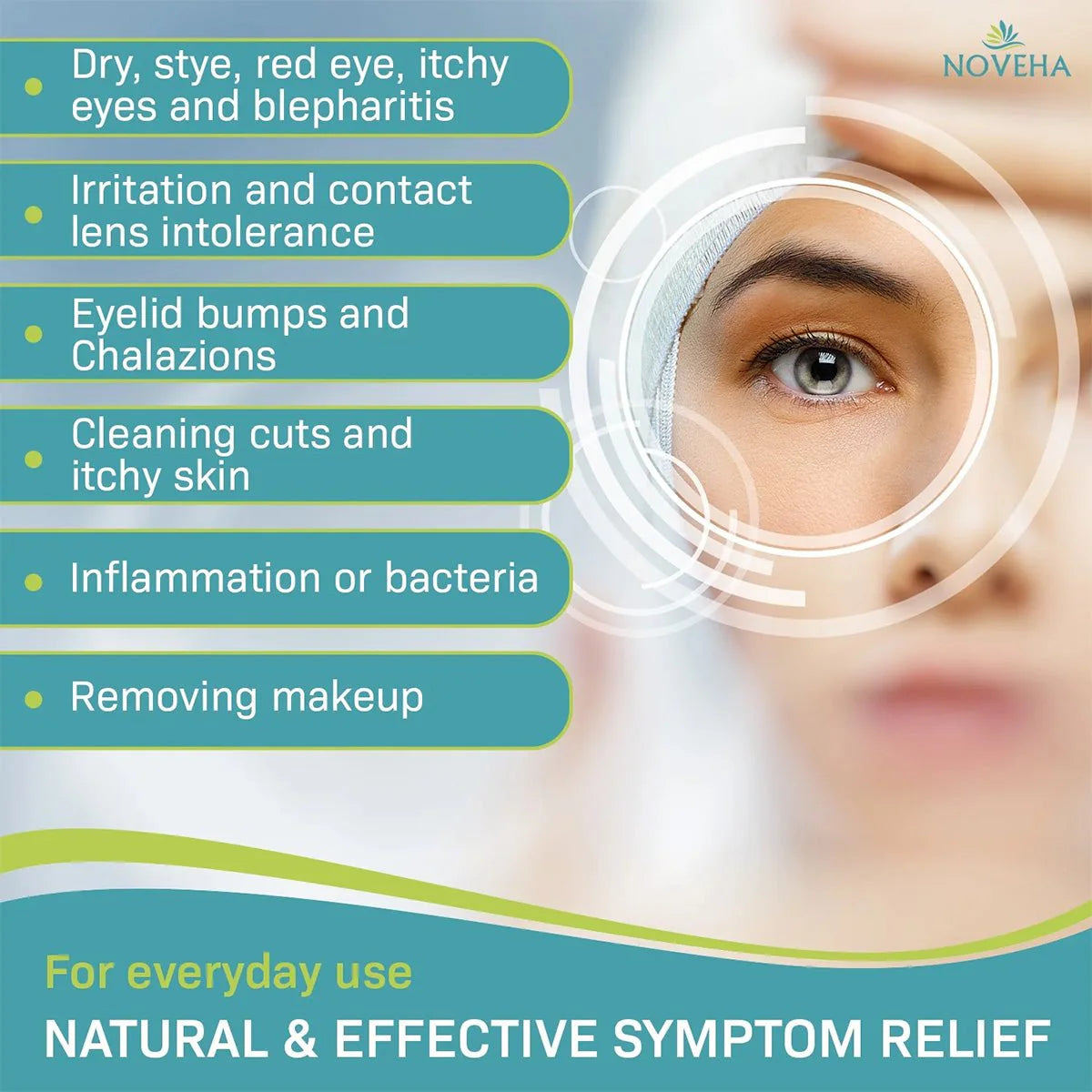 Noveha Purifying Eyelid Wipes for Daily Eye Hygiene - 60 wipes