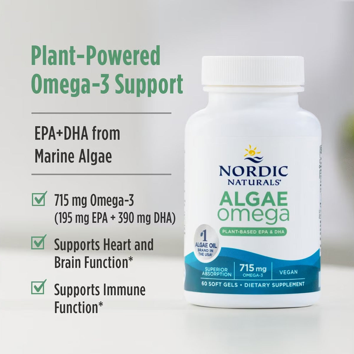 Nordic Naturals Algae Omega - Vegan Omega-3 (60ct)
