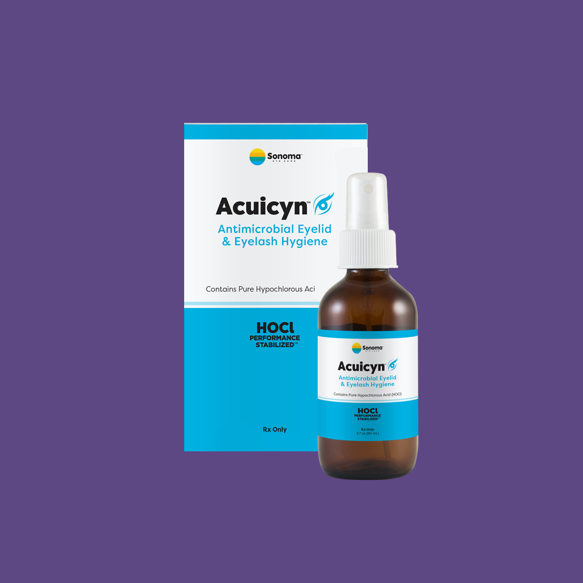 Acuicyn Antimicrobial Eyelid & Eyelash Hygiene - Hypochlorous Solution